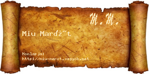 Miu Marót névjegykártya
